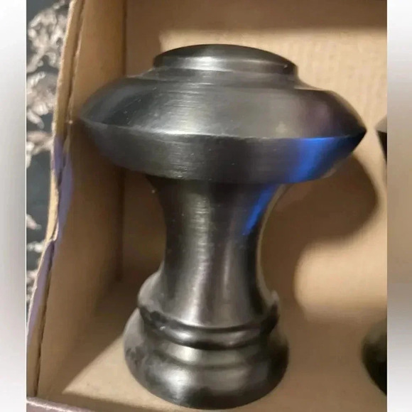 Allen + Roth Mix & Match Curtain Rod Finials Gun Metal Finish box of two - Picture 1 of 7